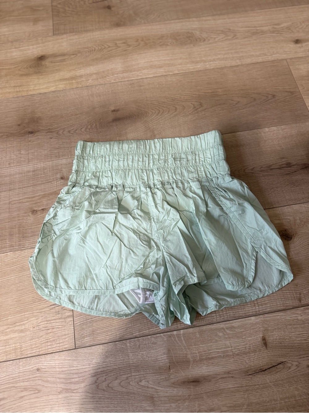 Free people Women’s High-Waist Stretchy Waistband Shorts in Mint Green